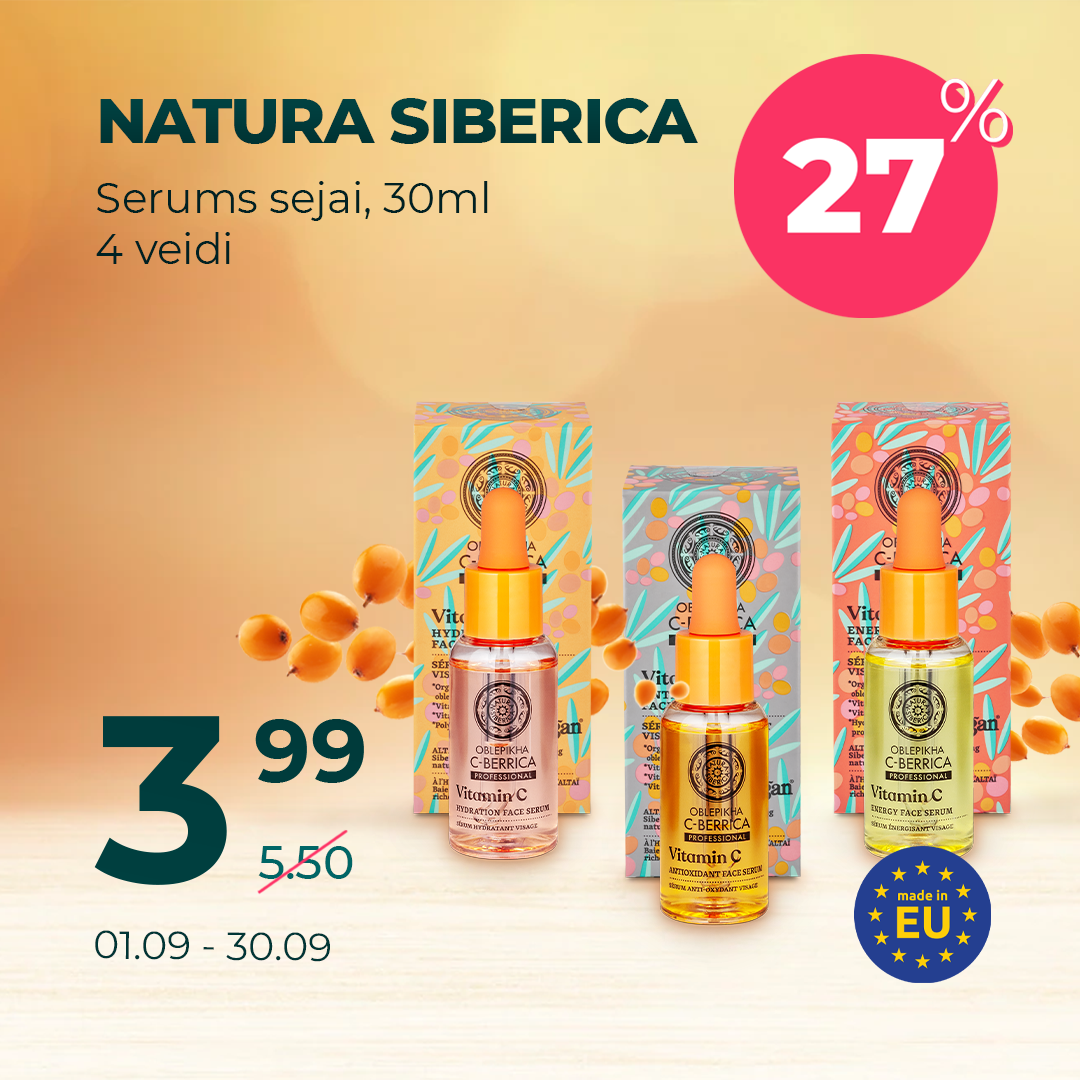 Natura siberica serumi 01.09.-30.09.
